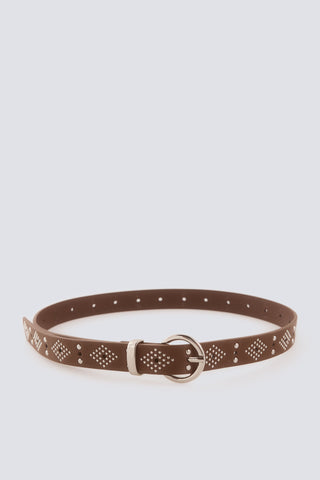 5.Gym.Cinturon Marron Choco Tachas.
