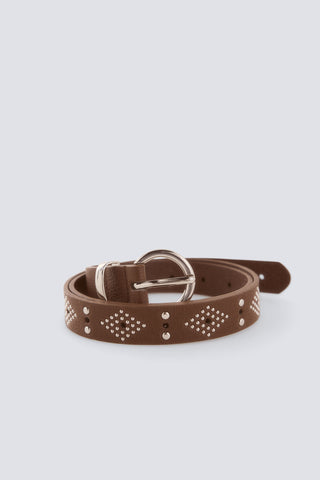 5.Gym.Cinturon Marron Choco Tachas.