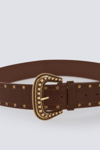 Wide Stud Brown Belt.