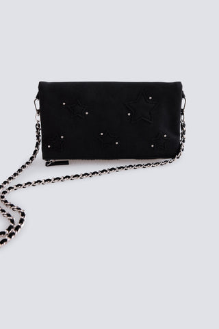 4.T.B.Bandolera Cadena Estr Negro.