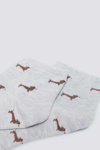 Calcetín con Estampado de Perritos