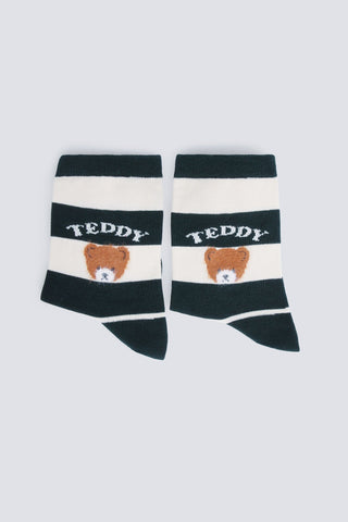 Medias de Rayas con Diseño Osito, Mujer