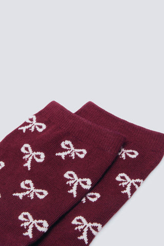 Calcetín con Estampado de Lazos