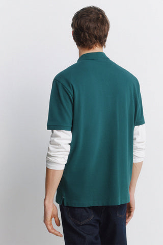 Polo Regular Fit Logo Bordado de Algodón