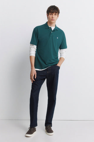 Polo Regular Fit Logo Bordado de Algodón