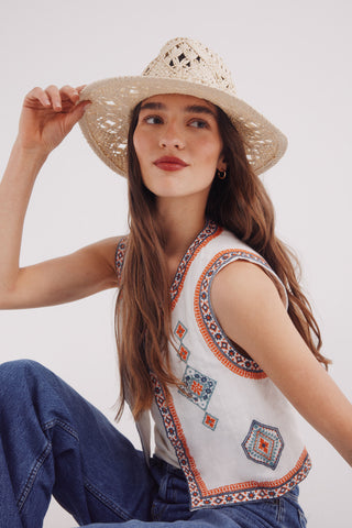Sombrero con Textura de Crochet