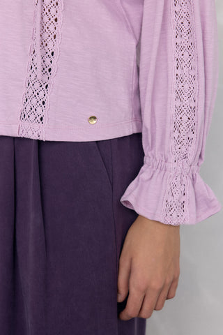 Blusa Manga Larga con Detalle Encaje