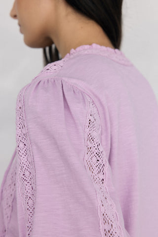 Blusa Manga Larga con Detalle Encaje