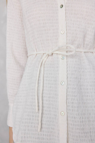 Camisa Manga Larga con Cinturón de Tela