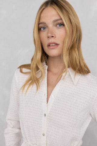 Camisa Manga Larga con Cinturón de Tela