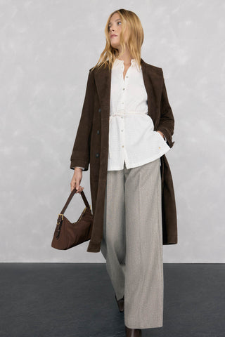 Camisa Manga Larga con Cinturón de Tela