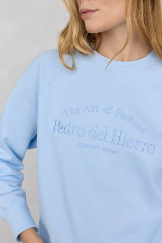 Sudadera Cuello Redondo con Logo Bordado