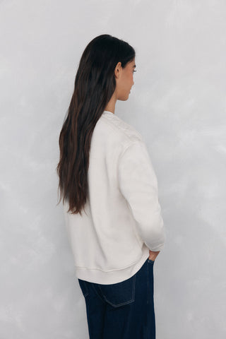 Sudadera Cuello Redondo con Detalle Trenzado