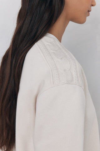 Sudadera Cuello Redondo con Detalle Trenzado