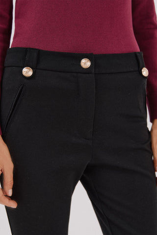 Pantalón Recto con Botones Metálicos