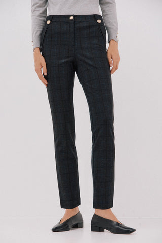 Pantalón Recto con Botones Metálicos