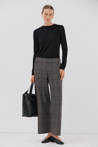 Pantalón Crop con Estampado Cuadros