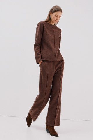 Pantalón Ancho Talle Alto con Bolsillos