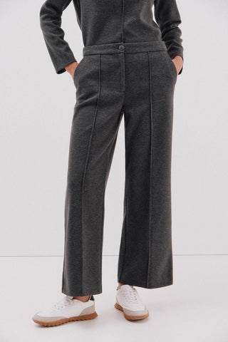 Pantalón Ancho Talle Alto con Bolsillos