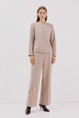 Pantalón Ancho Talle Alto con Bolsillos