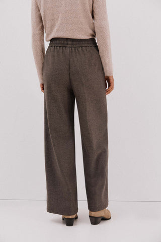 Pantalón Ancho con Cintura Elástica y Bolsillos