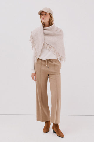 Pantalón Ancho con Cintura Elástica y Bolsillos