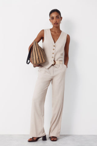 4.T.Ki.Pantalon Fluido Lino.