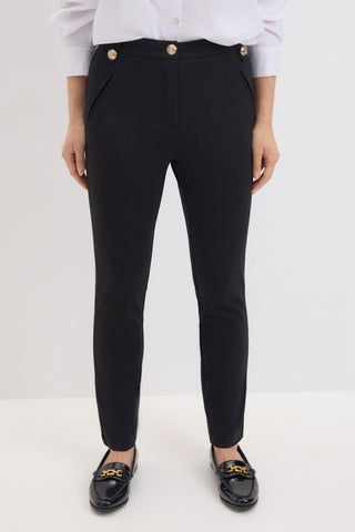 Pantalón Skinny con Botones Metálicos