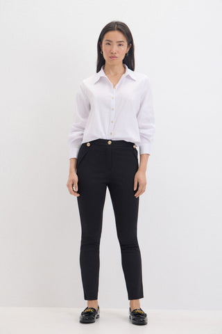 Pantalón Skinny con Botones Metálicos