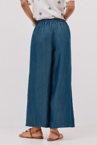 Pantalón Palazzo Talle Medio con Bolsillos