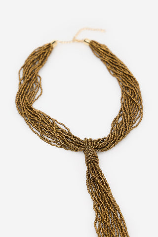 Collar Largo con Nudo y Borlas