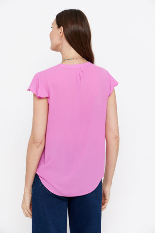 Blusa Cuello Redondo con Manga Volante