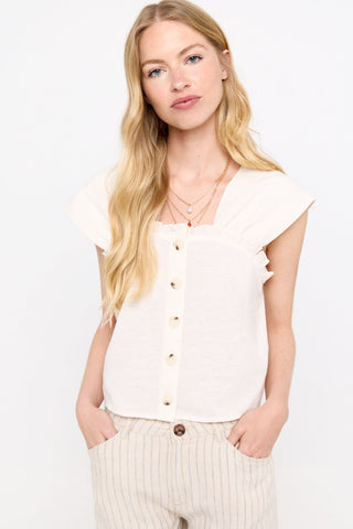 Blusa con Cuello Cuadrado y Tirantes Anchos