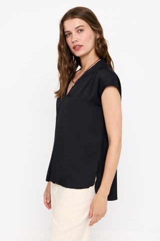 Blusa Manga Corta Cuello Pico