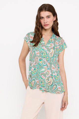 Blusa Fluida con Escote en V