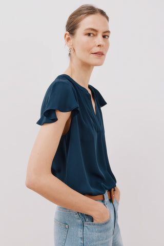 Blusa Manga Corta con Volante