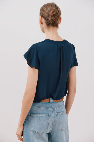 Blusa Manga Corta con Volante
