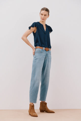 Blusa Manga Corta con Volante