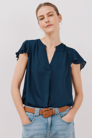 Blusa Manga Corta con Volante