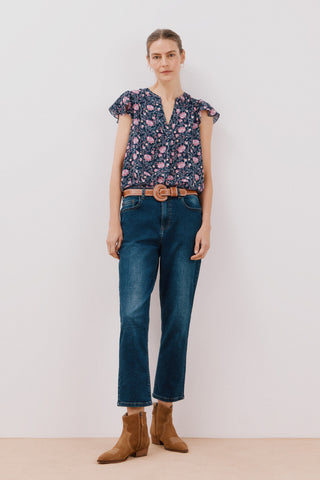 Blusa Manga Corta con Volante
