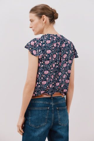 Blusa Manga Corta con Volante