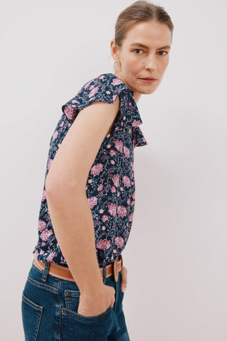 Blusa Manga Corta con Volante