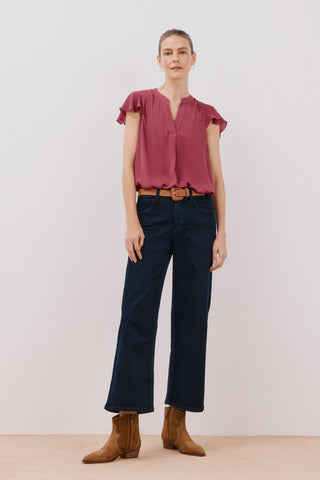 Blusa Manga Corta con Volante