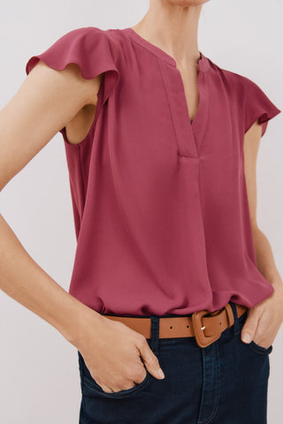 Blusa Manga Corta con Volante