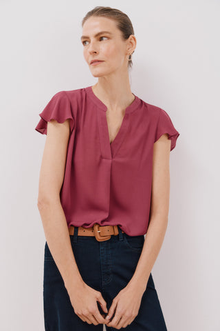 Blusa Manga Corta con Volante