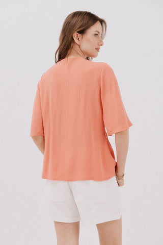 Blusa Manga Corta con Detalle de Volantes