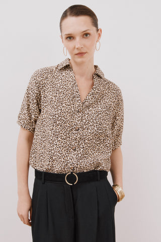Camisa Manga Corta Cuello Solapa