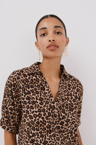 Camisa Manga Corta Cuello Solapa