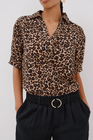 Camisa Manga Corta Cuello Solapa