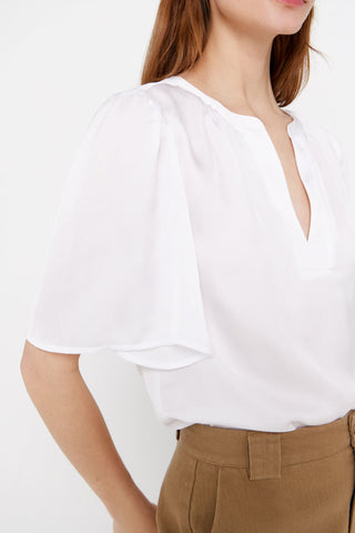 Blusa Cuello Redondo con Escote Pico